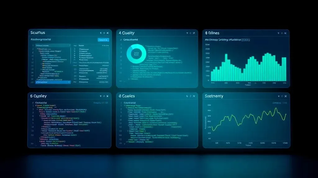 Quality assurance engineer performing automated testing and code review process