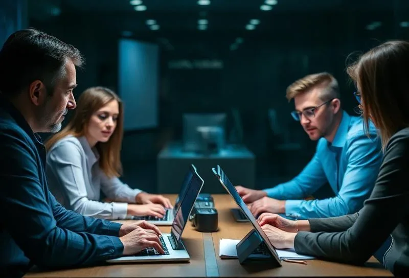 Change management consultant training team on new software system adoption